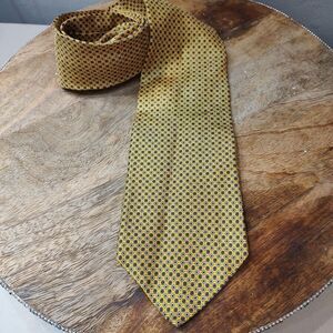 Brooks Brothers Makers‎ Pure Silk Made in USA Gold Geometric Men's Neck Tie